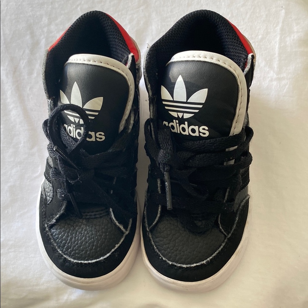 Adidas Kids Black and Red and White Sneakers size 7 K
